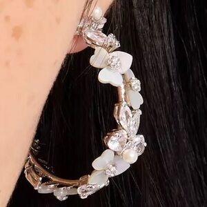 Kate Spade ♠️ Precious Pearl Hoops ♠️ Silver